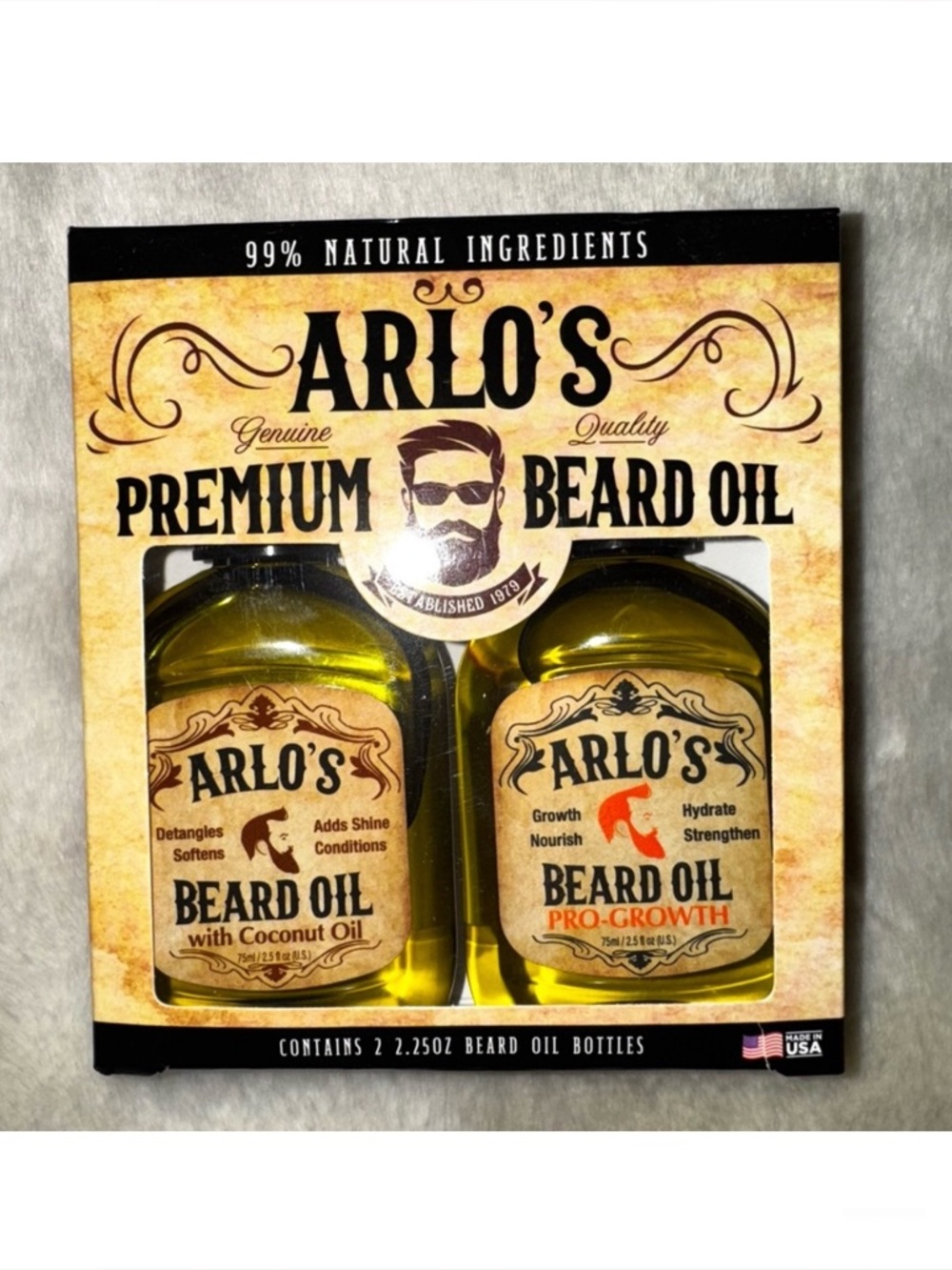 NEW! ARLO’S Premium Beard Oil Boxed Set of 2, NEW!